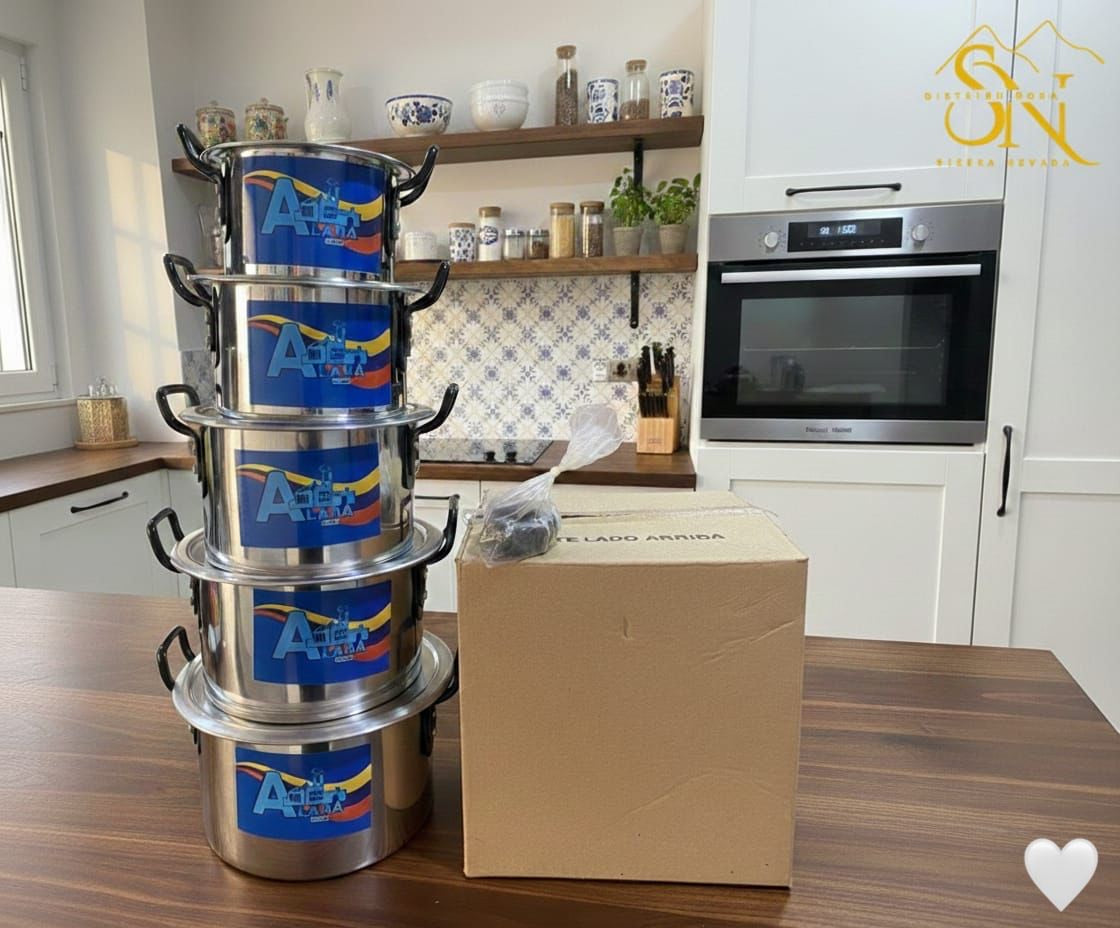 JUEGO DE OLLAS 5 PIEZAS CON TAPA DE ALUMINIO